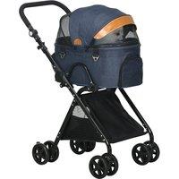 Luxury Folding Pet Stroller with Removable Carrier Adjustable Canopy