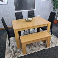 Kitchen Dining Table With 4 Chairs and 1 Bench Dining table set for 6