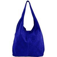 Electric Blue Soft Suede Hobo Shoulder Bag - BYILY