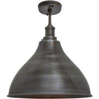 Brooklyn Cone Flush Mount, 12 Inch, Pewter, Pewter Holder