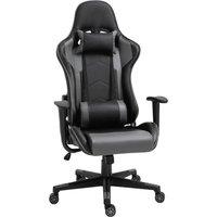PU Leather Gaming Chair with Adjustable Pillow and Lumbar Support