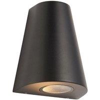 Helm Modern Outdoor Integrated LED Up Down Wall Light Textured Black Finish IP44