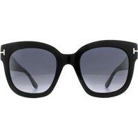 Square Shiny Black Smoke Grey Mirror Sunglasses