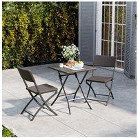 3-Piece BBQ Plastic Outdoor Folding Camping Table and Chairs Set