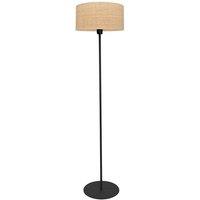 Abba Floor Lamp With Shade Natural Rattan Black 40cm