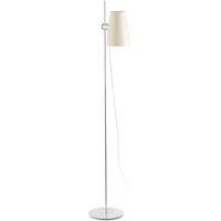 Lupe 1 Light Adjustable Floor Lamp Chrome with White Shade E27