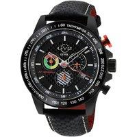 Scuderia 9923 Black Leather Chronograph Date Swiss Quartz Watch