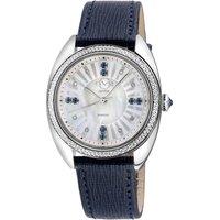 Palermo Diamond 13101 Genuine Blue Handmade Leather Swiss Quartz Watch