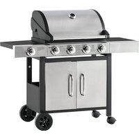 Deluxe Gas Barbecue Grill 4+1 Burner Garden BBQ with Large Cooking Area