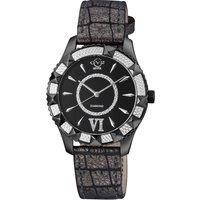 Venice Black MOP Dial Black Leather Strap Swiss Quartz Watch