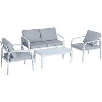 4pcs Garden Loveseat Chairs Table Furniture Aluminum with Cushion
