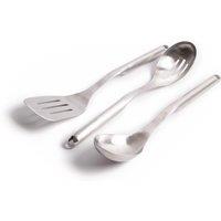 3pc Premium Stainless Steel Utensil Set including Slotted Turner, Slotted Spoon and Cooking Spoon