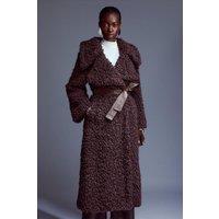 Petite Belted Teddy Midi Coat