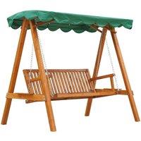 Swing Chair 3 Seater Swinging Wooden Hammock Garden Outdoor Canopy
