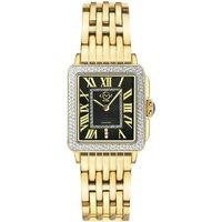 Padova Swiss Quartz Diamonds Black Dial Yellow Gold Watch