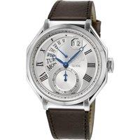 Marchese Stainless Steel, Silver Dial Watch, Genuine Italian Brown Leather Watch