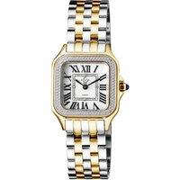 Milan Swiss Quartz Diamonds Silver Dial IPYG and Stainless Steel Watch