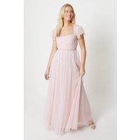 Debut London by Coast Sequin Detail Sleeve Bridesmaids Maxi Dress