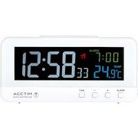 Rialto Digital Alarm Clock Radio Controlled Crescendo Alarm Thermometer High Contrast Coloured VA Di
