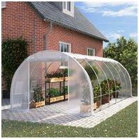 White Outdoor Walk-in Tunnel Greenhouse with Steel Frame