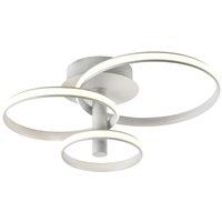 Modern Designer Matt White Triple Ring Low Energy LED Ceiling Light Fitting