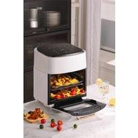 15L 3-tier Digital Touch Screen Air Fryer Oven with 4 Additional Accessories , Oil-Free,Rapid Air Circulation