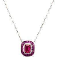 Great Gatsby Pendant Necklace Ruby Silver