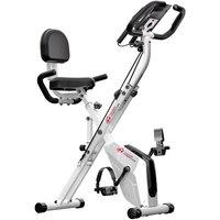 3 In 1 Folding Exercise Bike,Magnetic X-Bike Recumbent Fitness Bike with 8-Level Adjustable Resistance-White