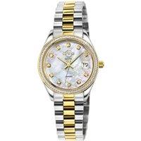 Turin Diamond Swiss Quartz White MOP Dial, T toned IPYG Stainless Steel Watch