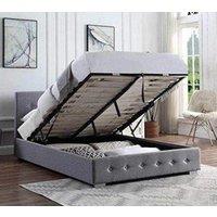 Ottoman Storage Bed Frame & Mattress Small Double King 4ft 5ft Grey Cream