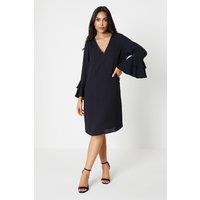 Petite Embellished Ruffle Sleeve Shift Dress