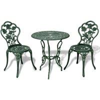 3 Piece Bistro Set Cast Aluminium Green