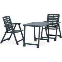 3 Piece Folding Bistro Set Plastic Green