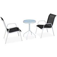 3 Piece Bistro Set Steel Black