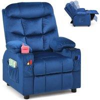 Kids Recliner Chair Velvet Fabric Adjustable Sofa Chair Gaming Lounge Chair