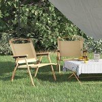 Camping Chairs 2 pcs Beige 54x43x59cm Oxford Fabric