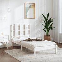 Bed Frame White Solid Wood 75x190 cm Small Single