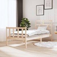 Bed Frame Solid Wood Pine 75x190 cm Small Single