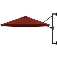 Wall-Mounted Parasol with Metal Pole 300 cm Terracotta