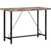 Bar Table 150x70x107 cm Solid Wood Reclaimed and Iron