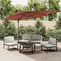 Cantilever Umbrella with Aluminium Pole Terracotta 300x300 cm