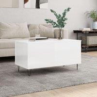 Coffee Table High Gloss White 90x44.5x45 cm Engineered Wood