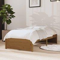 Bed Frame Honey Brown Solid Wood 75x190 cm Small Single