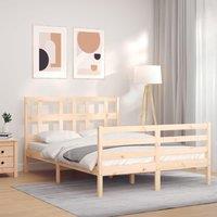 Bed Frame with Headboard Small Double Solid Wood