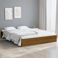 Bed Frame Honey Brown Solid Wood 120x190 cm Small Double