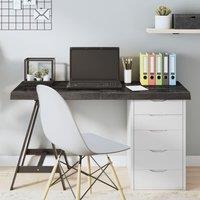 Table Top Dark Grey 120x60x(2-6) cm Treated Solid Wood Oak
