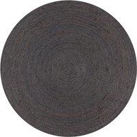 Handmade Rug Jute Round 150 cm Dark Grey