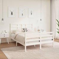 Bed Frame White Solid Wood 120x190 cm Small Double