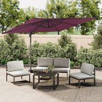 LED Cantilever Umbrella Bordeaux Red 400x300 cm