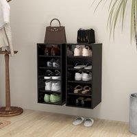 Shoe Cabinets 2 pcs Black 31.5x35x70 cm Engineered Wood